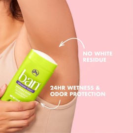 Ban Invisible Solid Antiperspirant Deodorant for Women and Men, 24-Hour Underarm Odor & Sweat Protection, Shower Fresh, 2.6 Oz, Pack of 4 Ban Invisible Solid Antiperspirant Deodorant for Women and Men, 24-Hour Underarm Odor & Sweat Protection, Shower Fresh, 2.6 Oz, Pack of 4
