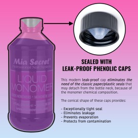 32 oz Mia Secret Liquid Monomer - Professional Acrylic Nail Liquid for Acrylic Powder - EMA monomer acrylic nail liquid