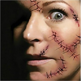 YEEECH Halloween Body Face Scar Realistic Temporary Tattoos Sticker Paper Waterproof for Fool\'s Day Fun Skin Color