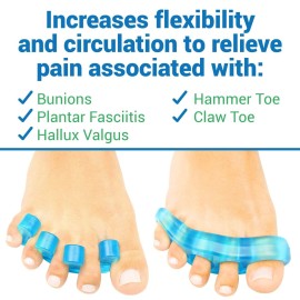 VIVEsole Toe Separators for Men & Women Medium (2 Pairs) - Silicone Gel Spreaders - Therapeutic Spa Stretchers for Plantar Fasciitis, Bunions, Overlapping Hammer Toe Spacers - Metatarsal Yoga Cushion VIVEsole Toe Separators for Men & Women Medium (2 Pairs) - Silicone Gel Spreaders - Therapeutic Spa Stretchers for Plantar Fasciitis, Bunions, Overlapping Hammer Toe Spacers - Metatarsal Yoga Cushion