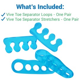 VIVEsole Toe Separators for Men & Women Medium (2 Pairs) - Silicone Gel Spreaders - Therapeutic Spa Stretchers for Plantar Fasciitis, Bunions, Overlapping Hammer Toe Spacers - Metatarsal Yoga Cushion VIVEsole Toe Separators for Men & Women Medium (2 Pairs) - Silicone Gel Spreaders - Therapeutic Spa Stretchers for Plantar Fasciitis, Bunions, Overlapping Hammer Toe Spacers - Metatarsal Yoga Cushion