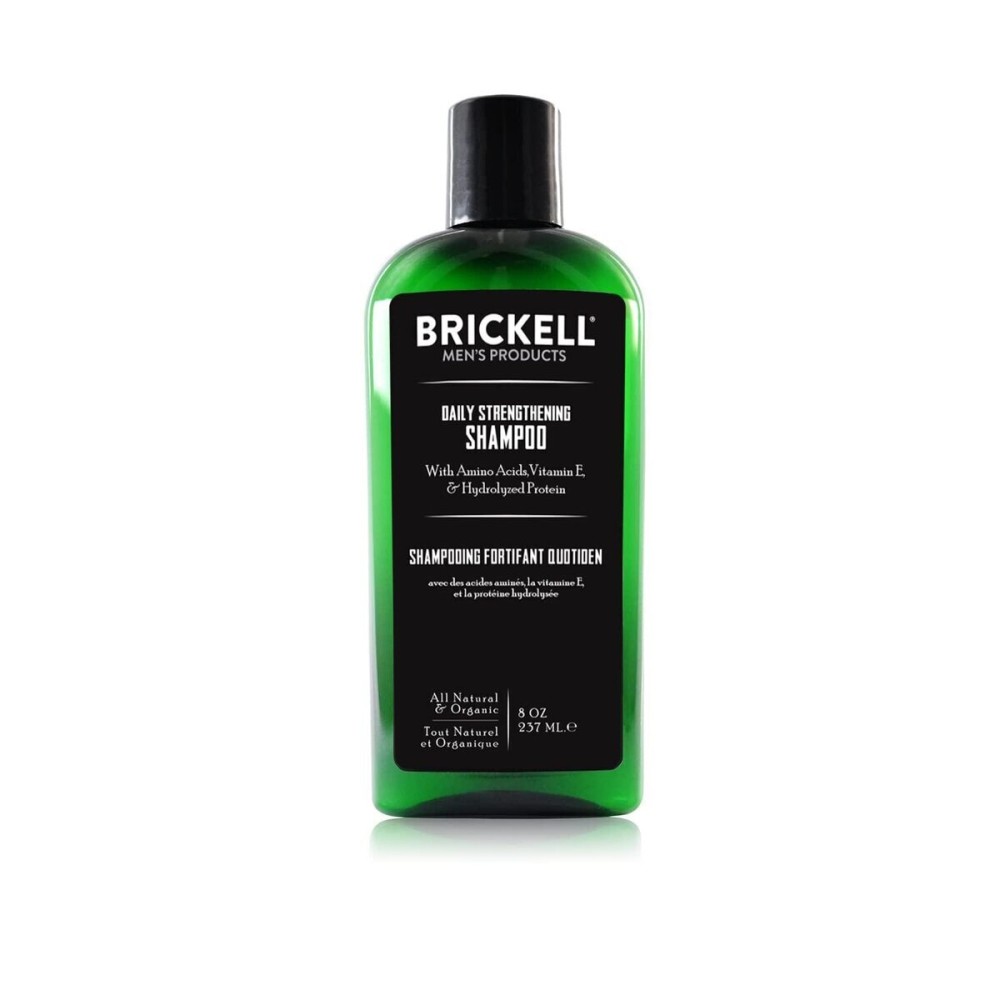 Brickell Men\'s Products Daily Strengthening Shampoo for Men, Natural and Organic Featuring Mint and Tea Tree Oil To Soothe Dry and Itchy Scalp, Sulfate Free and Paraben Free, 8 Ounce, Scented