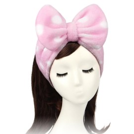 Shintop Women Fashion Lovely Soft Carol Fleece Bowknot Bow Makeup Cosmetic Shower Elastic Hair Band Hairlace Headband (Pink Polka dots) Shintop Women Fashion Lovely Soft Carol Fleece Bowknot Bow Makeup Cosmetic Shower Elastic Hair Band Hairlace Headband (Pink Polka dots)