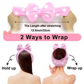 Shintop Women Fashion Lovely Soft Carol Fleece Bowknot Bow Makeup Cosmetic Shower Elastic Hair Band Hairlace Headband (Pink Polka dots) Shintop Women Fashion Lovely Soft Carol Fleece Bowknot Bow Makeup Cosmetic Shower Elastic Hair Band Hairlace Headband (Pink Polka dots)