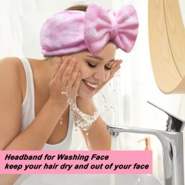 Shintop Women Fashion Lovely Soft Carol Fleece Bowknot Bow Makeup Cosmetic Shower Elastic Hair Band Hairlace Headband (Pink Polka dots) Shintop Women Fashion Lovely Soft Carol Fleece Bowknot Bow Makeup Cosmetic Shower Elastic Hair Band Hairlace Headband (Pink Polka dots)