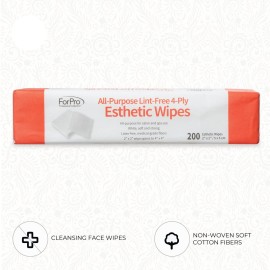 ForPro Professional Collection All-Purpose Lint-Free 4-Ply Esthetic Wipes, for Salon and Spa Use, Soft, Strong and Durable, Latex-Free, 2 x 2, 200-Count ForPro Professional Collection All-Purpose Lint-Free 4-Ply Esthetic Wipes, for Salon and Spa Use, Soft, Strong and Durable, Latex-Free, 2 x 2, 200-Count