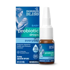 Mommy\'s Bliss Baby Probiotic Drops, Daily Gas, Constipation, and Colic Symptom Relief + Immune Support, Newborns & Up, 0.34 Fl Oz (30 Servings)