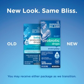Mommy\'s Bliss Baby Probiotic Drops, Daily Gas, Constipation, and Colic Symptom Relief + Immune Support, Newborns & Up, 0.34 Fl Oz (30 Servings) Mommy\'s Bliss Baby Probiotic Drops, Daily Gas, Constipation, and Colic Symptom Relief + Immune Support, Newborns & Up, 0.34 Fl Oz (30 Servings)