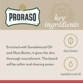 Proraso Pre-Shave Conditioning Cream for Men, Moisturizing and Nourishing for Coarse Beards with Sandalwood Oil, 3.6 oz Proraso Pre-Shave Conditioning Cream for Men, Moisturizing and Nourishing for Coarse Beards with Sandalwood Oil, 3.6 oz