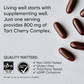 Sports Research Tart Cherry Capsules - Made from Montmorency Tart Cherries - Non-GMO & Gluten Free - 60 Liquid Softgels Sports Research Tart Cherry Capsules - Made from Montmorency Tart Cherries - Non-GMO & Gluten Free - 60 Liquid Softgels