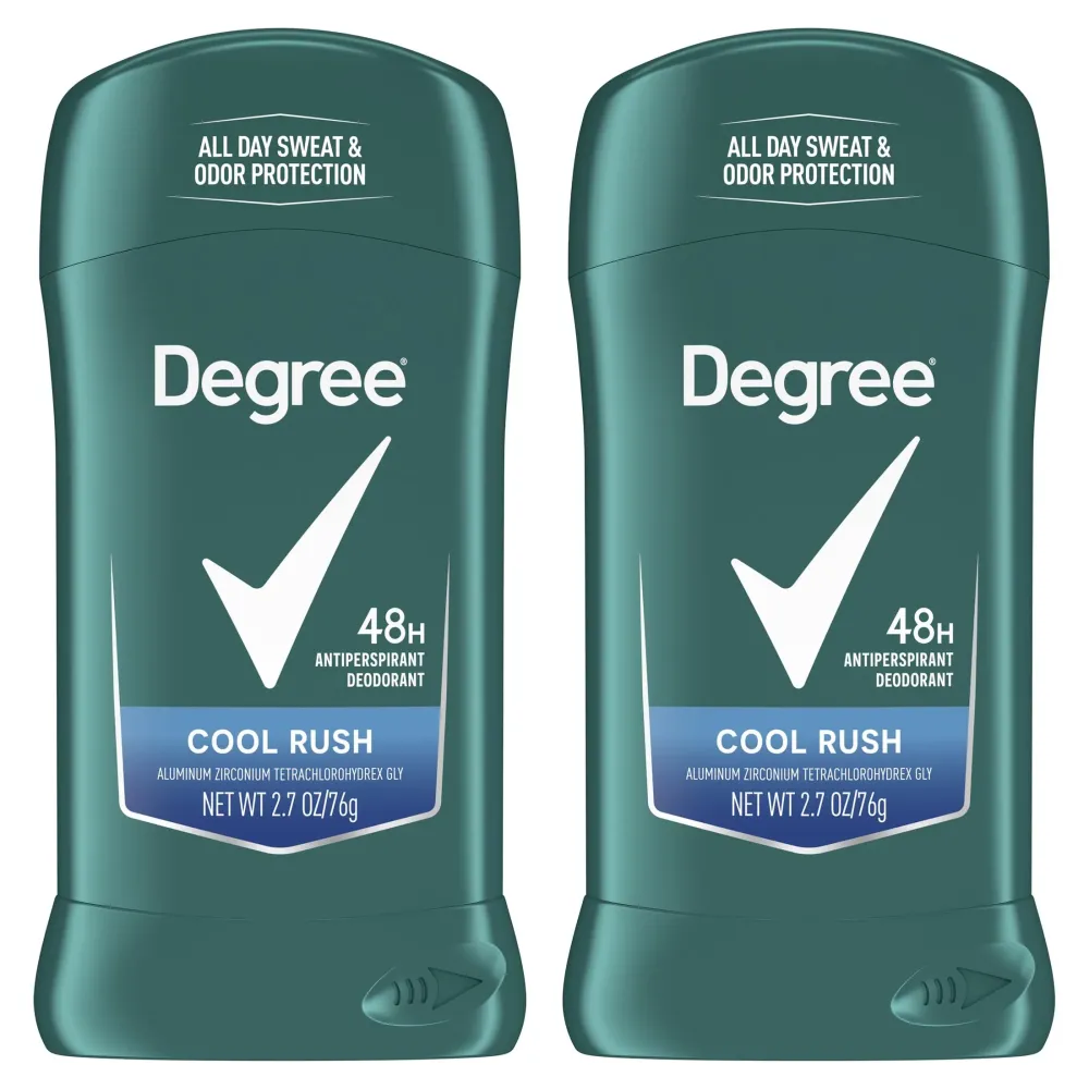 Degree Men Original Antiperspirant Deodorant Cool Rush Twin Pack 48-Hour Sweat & Odor Protection Antiperspirant For Men 2.7 oz Degree Men Original Antiperspirant Deodorant Cool Rush Twin Pack 48-Hour Sweat & Odor Protection Antiperspirant For Men 2.7 oz