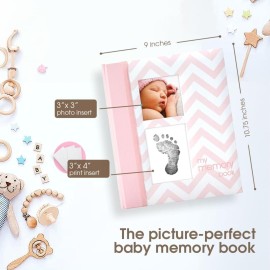 Pearhead Baby Memory Book, First 5 Years Baby Milestone Book, Pregnancy Journal, Gender Neutral Newborn Keepsake, With Clean-Touch Ink Pad For Baby\'s Handprint or Footprint, Pink Chevron Pearhead Baby Memory Book, First 5 Years Baby Milestone Book, Pregnancy Journal, Gender Neutral Newborn Keepsake, With Clean-Touch Ink Pad For Baby\'s Handprint or Footprint, Pink Chevron