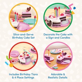 Battat- Play Circle- Birthday Cake - Toy Food - Plates & Candles Accessories- Pretend Play- Princess Birthday Party- 3 years + (24 Pcs) Battat- Play Circle- Birthday Cake - Toy Food - Plates & Candles Accessories- Pretend Play- Princess Birthday Party- 3 years + (24 Pcs)