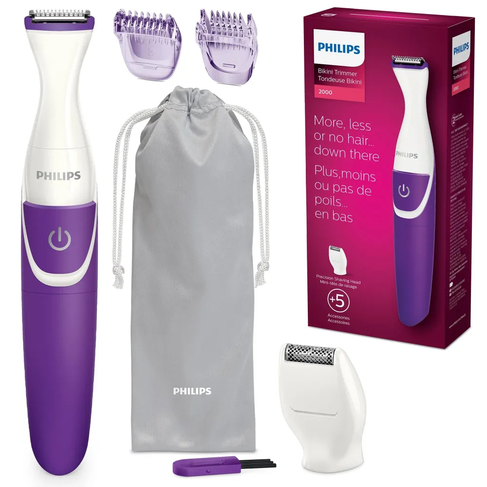 Philips Beauty Bikini Genie Cordless Trimmer for Bikini Line Hair Removal, with Shaving Head and Comb, BRT383/50 Philips Beauty Bikini Genie Cordless Trimmer for Bikini Line Hair Removal, with Shaving Head and Comb, BRT383/50