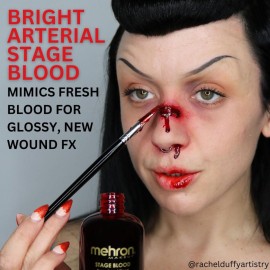 Mehron Makeup Stage Blood | Realistic For Halloween | Washable Fake Blood for Special FX, Stage & Screen, Halloween, & Cosplay (9 oz) (Bright Arterial) Mehron Makeup Stage Blood | Realistic For Halloween | Washable Fake Blood for Special FX, Stage & Screen, Halloween, & Cosplay (9 oz) (Bright Arterial)