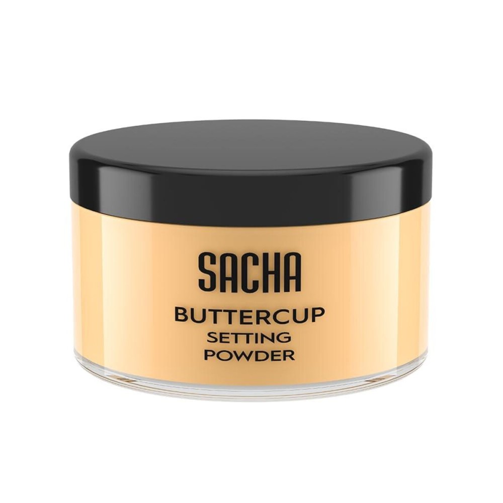 Sacha BUTTERCUP Setting Powder. No Ashy Flashback. Blurs Fine Lines and Pores. Loose, Translucent Face Powder to Set Makeup Foundation or Concealer. For Medium to Dark Skin Tones, 1.75 oz. Sacha BUTTERCUP Setting Powder. No Ashy Flashback. Blurs Fine Lines and Pores. Loose, Translucent Face Powder to Set Makeup Foundation or Concealer. For Medium to Dark Skin Tones, 1.75 oz.