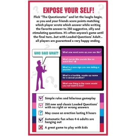 ADULT LOADED QUESTIONS, a Rousing Adult Party Game, Over 300 Suggestive, Silly, Stimulating Questions, 4 to 6 Players, for Ages 17 and up ADULT LOADED QUESTIONS, a Rousing Adult Party Game, Over 300 Suggestive, Silly, Stimulating Questions, 4 to 6 Players, for Ages 17 and up