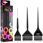 Framar Family Hair Color Brush Set - Hair Dye Brush Kit, Hair Coloring Brushes For Hair Stylist, Tint Brushes for Hair Color, Tapered Edges For Precision - 3 Pack Black