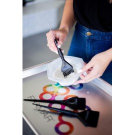 Framar Family Hair Color Brush Set - Hair Dye Brush Kit, Hair Coloring Brushes For Hair Stylist, Tint Brushes for Hair Color, Tapered Edges For Precision - 3 Pack Black