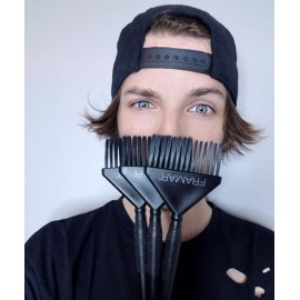 Framar Family Hair Color Brush Set - Hair Dye Brush Kit, Hair Coloring Brushes For Hair Stylist, Tint Brushes for Hair Color, Tapered Edges For Precision - 3 Pack Black