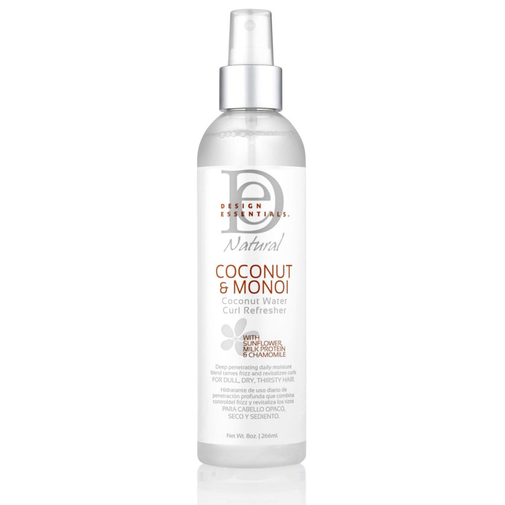 Design Essentials Natural Coconut & Monoi Coconut Water Curl Refresher with Sunflower, Marshmallow Root & Aloe, 8 Ounce