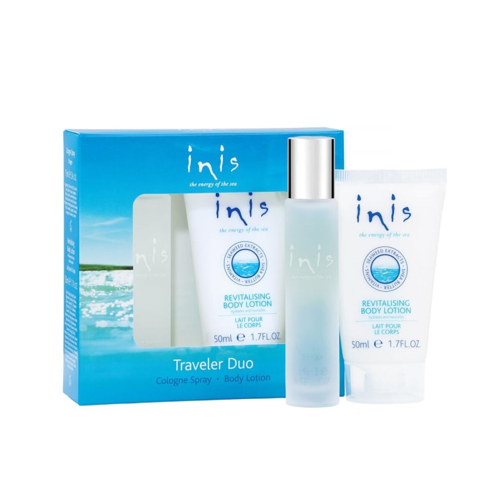 Inis the Energy of the Sea Cologne & Body Lotion Sampler Set - Travel Size Toiletries for Women and Men - Unisex Ocean Fresh Fragrance