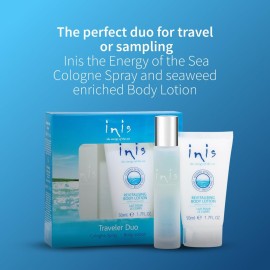 Inis the Energy of the Sea Cologne & Body Lotion Sampler Set - Travel Size Toiletries for Women and Men - Unisex Ocean Fresh Fragrance