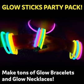 PartySticks Glow Sticks Party Supplies 200pk - 8 Inch Glow in the Dark Light Up Sticks Party Favors, Glow Party Decorations, Neon Party Glow Necklaces and Glow Bracelets with Connectors PartySticks Glow Sticks Party Supplies 200pk - 8 Inch Glow in the Dark Light Up Sticks Party Favors, Glow Party Decorations, Neon Party Glow Necklaces and Glow Bracelets with Connectors