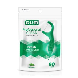GUM Professional Clean Floss Picks - Extra Strong Shred-Resistant Floss, Easy Grip Handle - Dental Flossers for Adults - Fresh Mint Flavor, 90ct (3pk) GUM Professional Clean Floss Picks - Extra Strong Shred-Resistant Floss, Easy Grip Handle - Dental Flossers for Adults - Fresh Mint Flavor, 90ct (3pk)