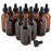 12, Amber, 2 oz Glass Bottles, with Glass Eye Droppers