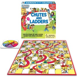 Classic Chutes And Ladders with 1970\'s Artwork by Winning Moves Games USA for Children Ages 3 and Up, Preschool Games for 2-4 players (1195)