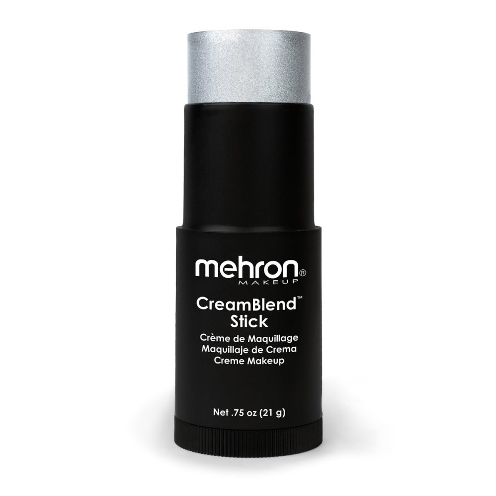 Mehron Makeup CreamBlend Stick | Face Paint, Body Paint, & Foundation Cream Makeup | Perfect for Halloween .75 oz (21 g) (Silver) Mehron Makeup CreamBlend Stick | Face Paint, Body Paint, & Foundation Cream Makeup | Perfect for Halloween .75 oz (21 g) (Silver)