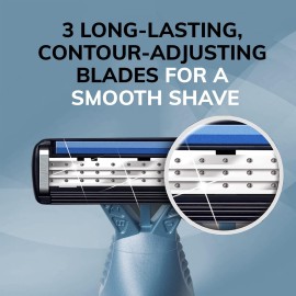 BIC Flex 3 Mens Disposable Razors With 3 Blades, Ideal Razor For Face and Body Shaving, 8 Piece Razor Kit for Men