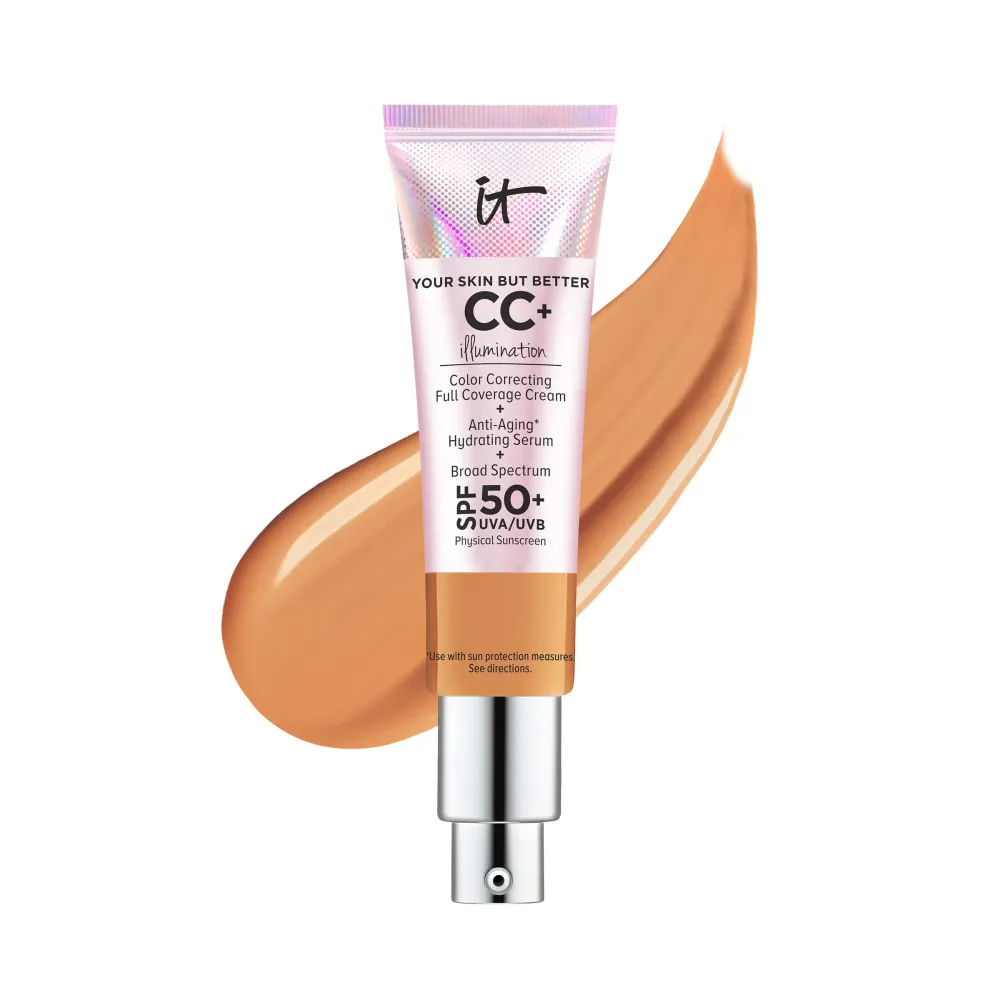 IT Cosmetics Your Skin But Better CC+ Cream Illumination, Tan (W) - Color Correcting Cream, Full-Coverage Foundation, Hydrating Serum & SPF 50+ Sunscreen - Radiant Finish - 1.08 fl oz IT Cosmetics Your Skin But Better CC+ Cream Illumination, Tan (W) - Color Correcting Cream, Full-Coverage Foundation, Hydrating Serum & SPF 50+ Sunscreen - Radiant Finish - 1.08 fl oz