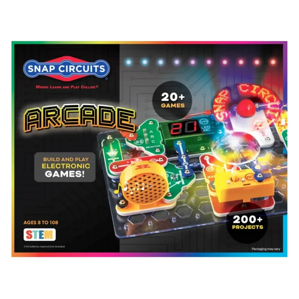 Snap Circuits Arcade, Electronics Exploration Kit, Stem Activities for Ages 8+, Full Color Project Manual (SCA-200) Snap Circuits Arcade, Electronics Exploration Kit, Stem Activities for Ages 8+, Full Color Project Manual (SCA-200)