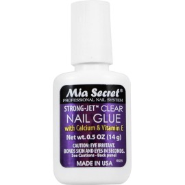 Mia Secret Strong-Jet Brush On Clear Nail Glue 335 - Ideal to adhere Crystals Over Any Acrylic and Gel Surface