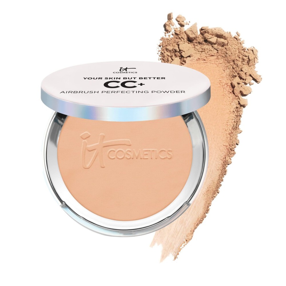 IT Cosmetics CC+ Airbrush Perfecting Powder Foundation - Buildable Full Coverage Of Pores & Dark Spots - Hydrating Face Makeup with Hydrolyzed Collagen & Niacinamide - Medium - 0.33 Oz IT Cosmetics CC+ Airbrush Perfecting Powder Foundation - Buildable Full Coverage Of Pores & Dark Spots - Hydrating Face Makeup with Hydrolyzed Collagen & Niacinamide - Medium - 0.33 Oz