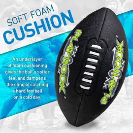 Franklin Sports Kids Football - Playbook Junior Football with Play Diagrams - Small Youth Football with Soft Cover - Black 10x6 Franklin Sports Kids Football - Playbook Junior Football with Play Diagrams - Small Youth Football with Soft Cover - Black 10x6