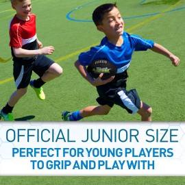 Franklin Sports Kids Football - Playbook Junior Football with Play Diagrams - Small Youth Football with Soft Cover - Black 10x6 Franklin Sports Kids Football - Playbook Junior Football with Play Diagrams - Small Youth Football with Soft Cover - Black 10x6