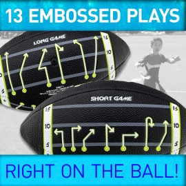 Franklin Sports Kids Football - Playbook Junior Football with Play Diagrams - Small Youth Football with Soft Cover - Black 10x6 Franklin Sports Kids Football - Playbook Junior Football with Play Diagrams - Small Youth Football with Soft Cover - Black 10x6