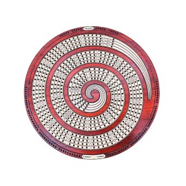 House of Cribbage - Cribbage Board Spiral Design Round Shape 4 Tracks Bloodwood/Maple with Place for Skunks, Corners & Won Games House of Cribbage - Cribbage Board Spiral Design Round Shape 4 Tracks Bloodwood/Maple with Place for Skunks, Corners & Won Games