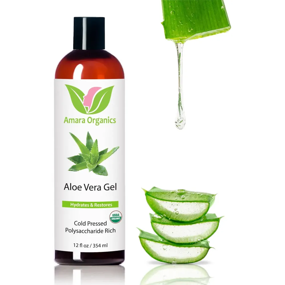 USDA Organic Aloe Vera Gel - For Face, Body, Hair - 100% Pure, After Sun Care USDA Organic Aloe Vera Gel - For Face, Body, Hair - 100% Pure, After Sun Care