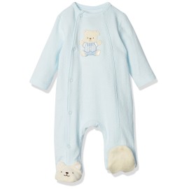 Little Me Baby-Boys Cute Bear Footie, Light Blue, Newborn
