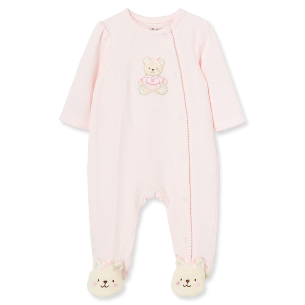 Little Me Baby-Girls Sweet Bear Footie, Light Pink, Newborn