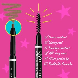 NYX PROFESSIONAL MAKEUP Micro Brow Pencil, Precise Eyebrow Pencil - Black NYX PROFESSIONAL MAKEUP Micro Brow Pencil, Precise Eyebrow Pencil - Black