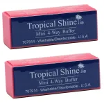 Tropical Shine Mini 4 Way Buffer Block - Professional Nail Buffering Block for Shaping, Smoothing, and Polishing Nails - Portable Nail Care (2 Pack)