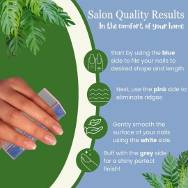 Tropical Shine Mini 4 Way Buffer Block - Professional Nail Buffering Block for Shaping, Smoothing, and Polishing Nails - Portable Nail Care (2 Pack)