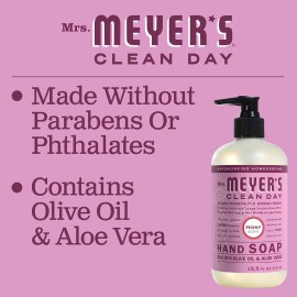MRS. MEYER\'S CLEAN DAY Hand Soap, Made with Essential Oils, Biodegradable Formula, Peony, 12.5 fl. oz