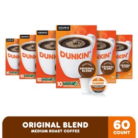 Dunkin\' Original Blend Medium Roast Coffee, 60 Keurig K-Cup Pods Dunkin\' Original Blend Medium Roast Coffee, 60 Keurig K-Cup Pods