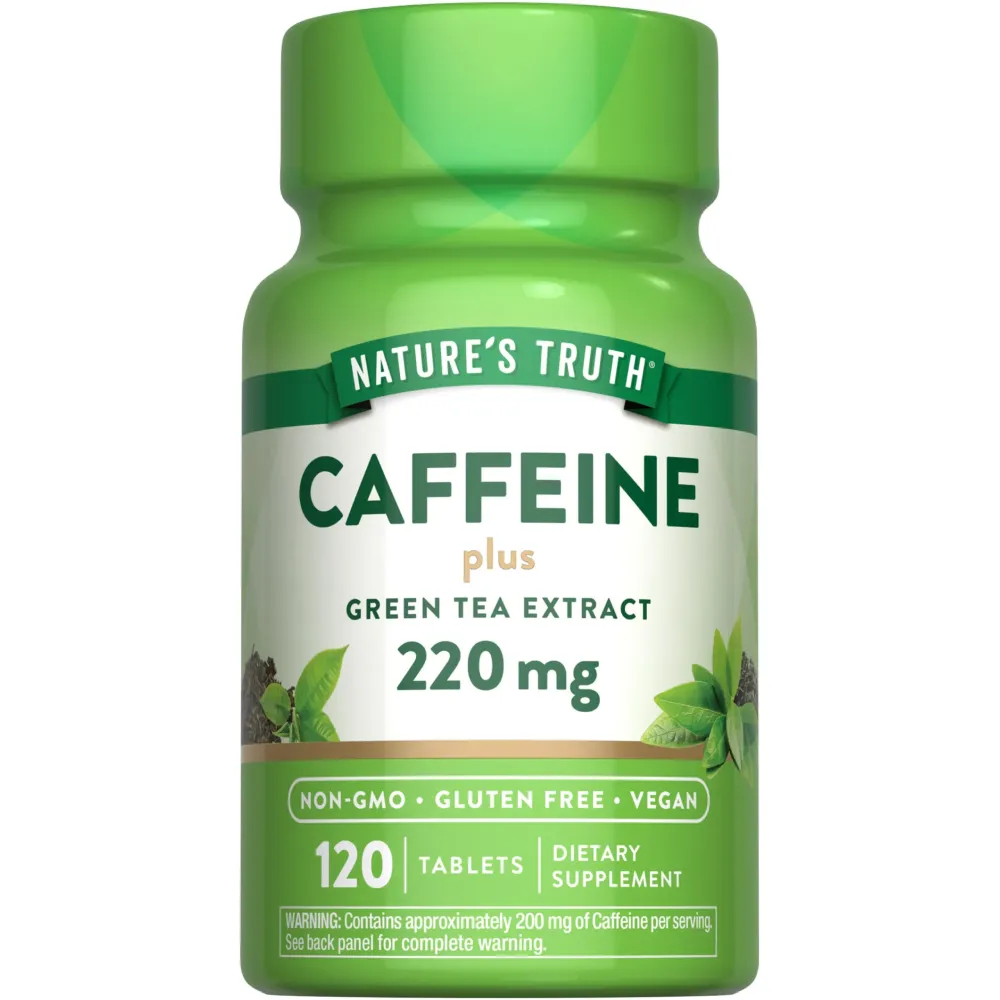 Nature\'s Truth Caffeine Pills | 220mg | 120 Count | With Green Tea Extract | Vegan, Non-GMO & Gluten Free Supplement Nature\'s Truth Caffeine Pills | 220mg | 120 Count | With Green Tea Extract | Vegan, Non-GMO & Gluten Free Supplement